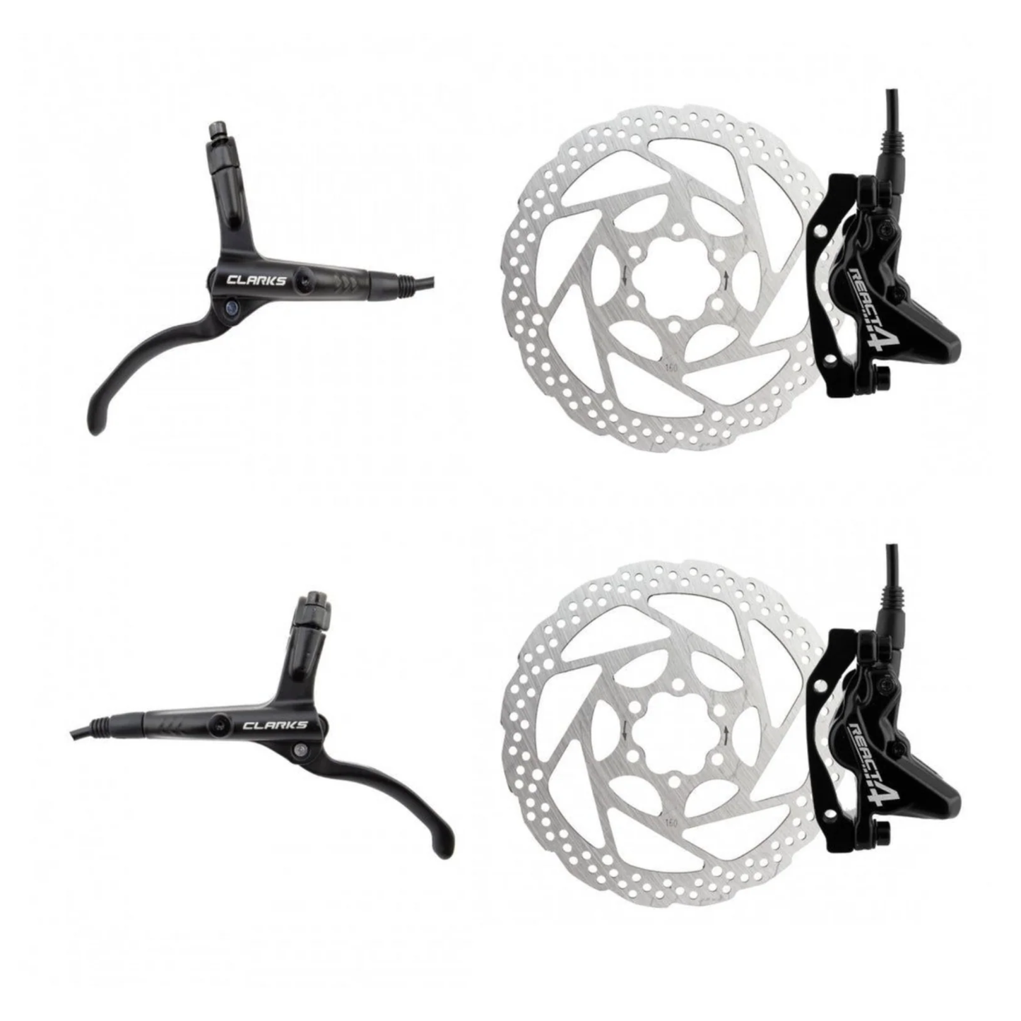 CLARKS REACT 4 HYDRAULIC DISC BRAKE SET - FRONT + REAR