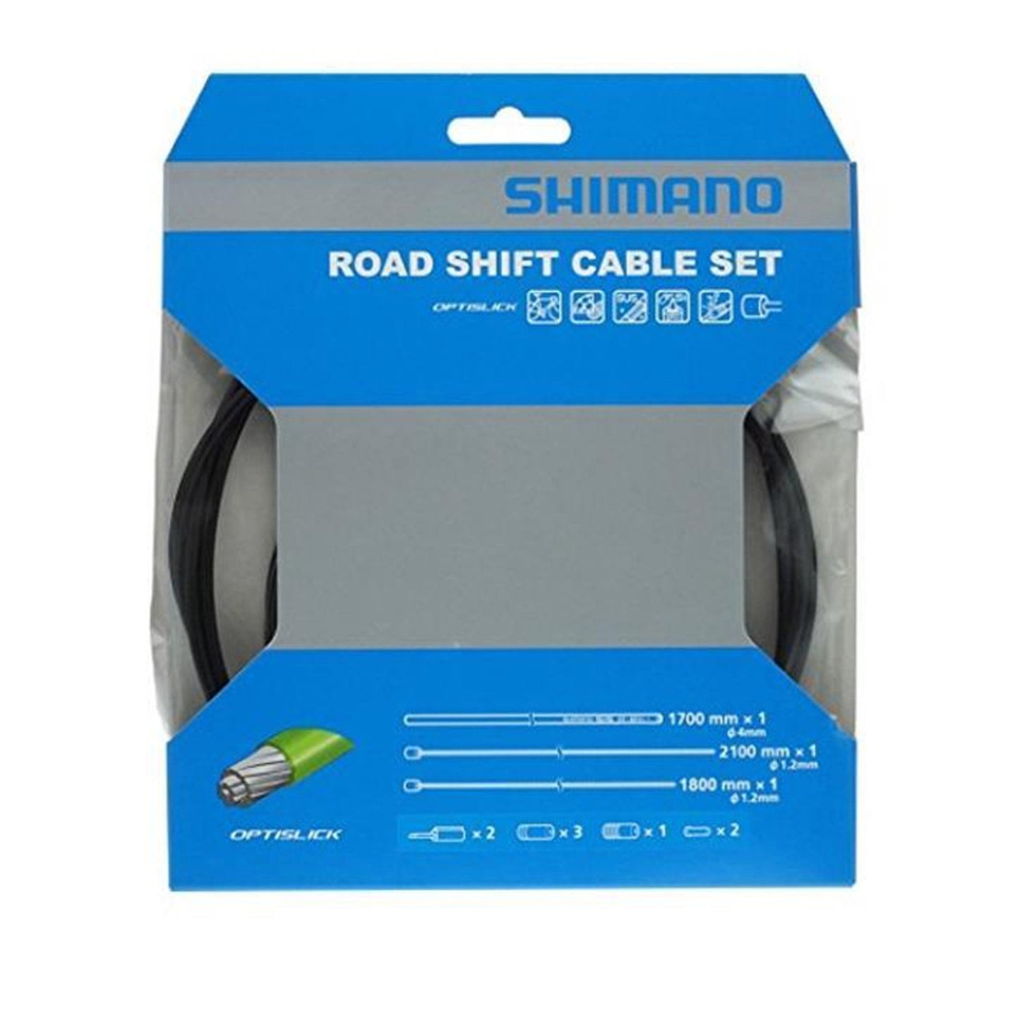 Shimano road shift cable set packaging on a white background