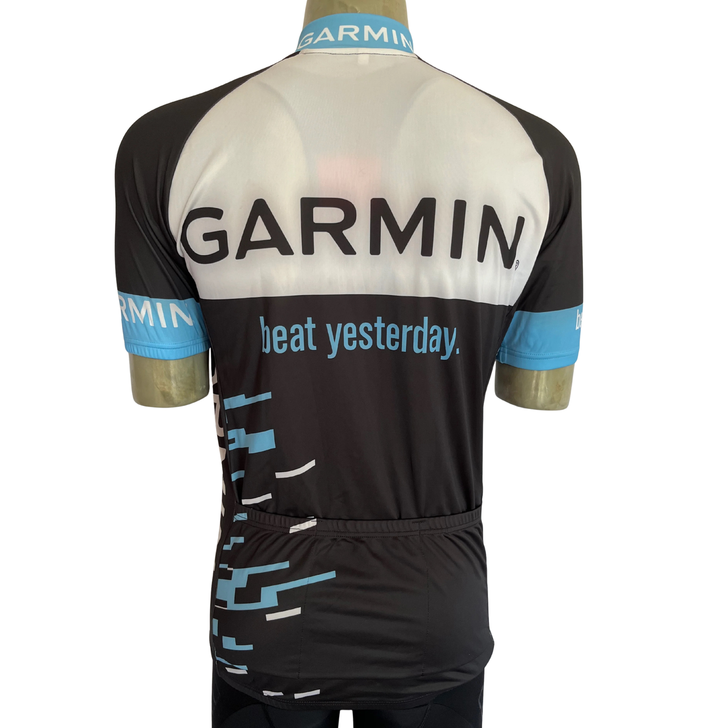 Garmin full zip jersey black/white/blue