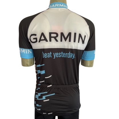 Garmin full zip jersey black/white/blue