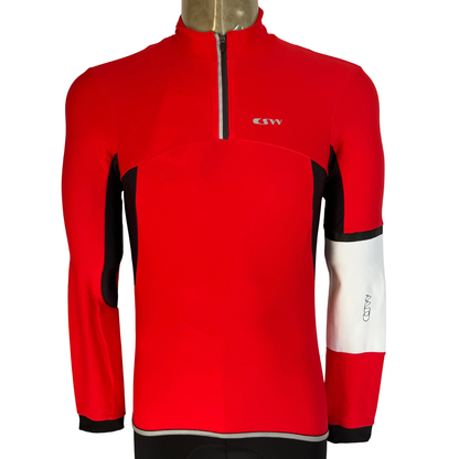 Campagnolo Ozone long sleeve 1/4 zip jersey red