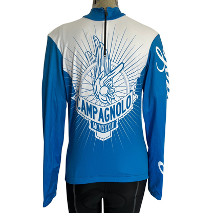 Campagnolo Rising Wheel long sleeve1/4 zip  jersey white/blue