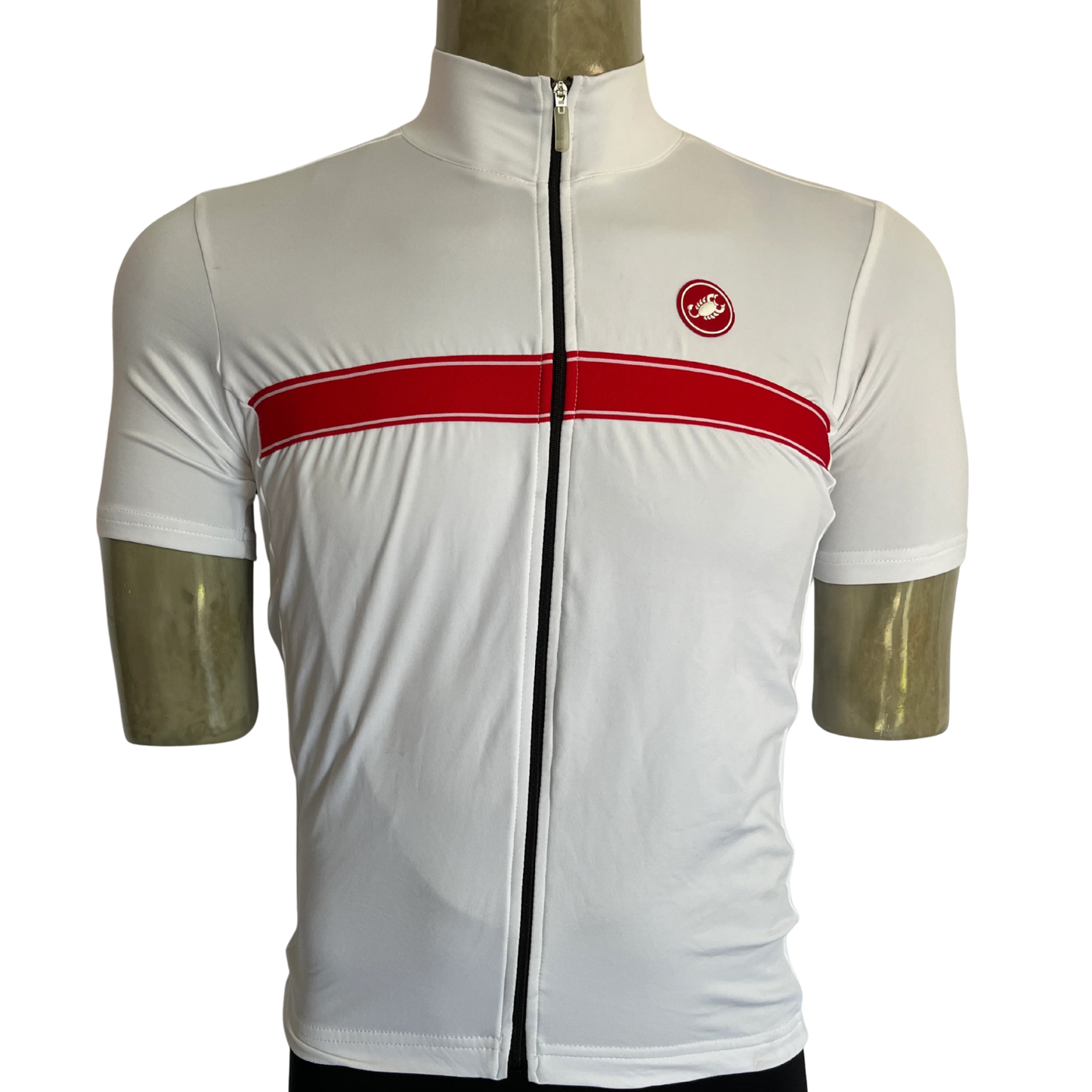 Castelli full zip jersey white/red