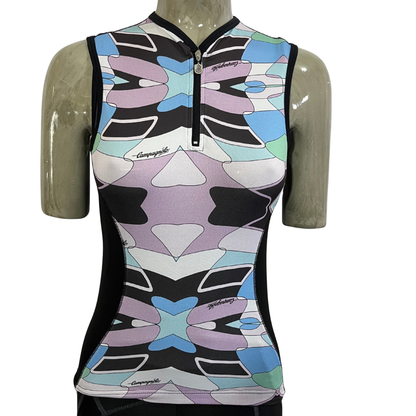 Campagnolo half zip sleeveless women’s jersey optical blue