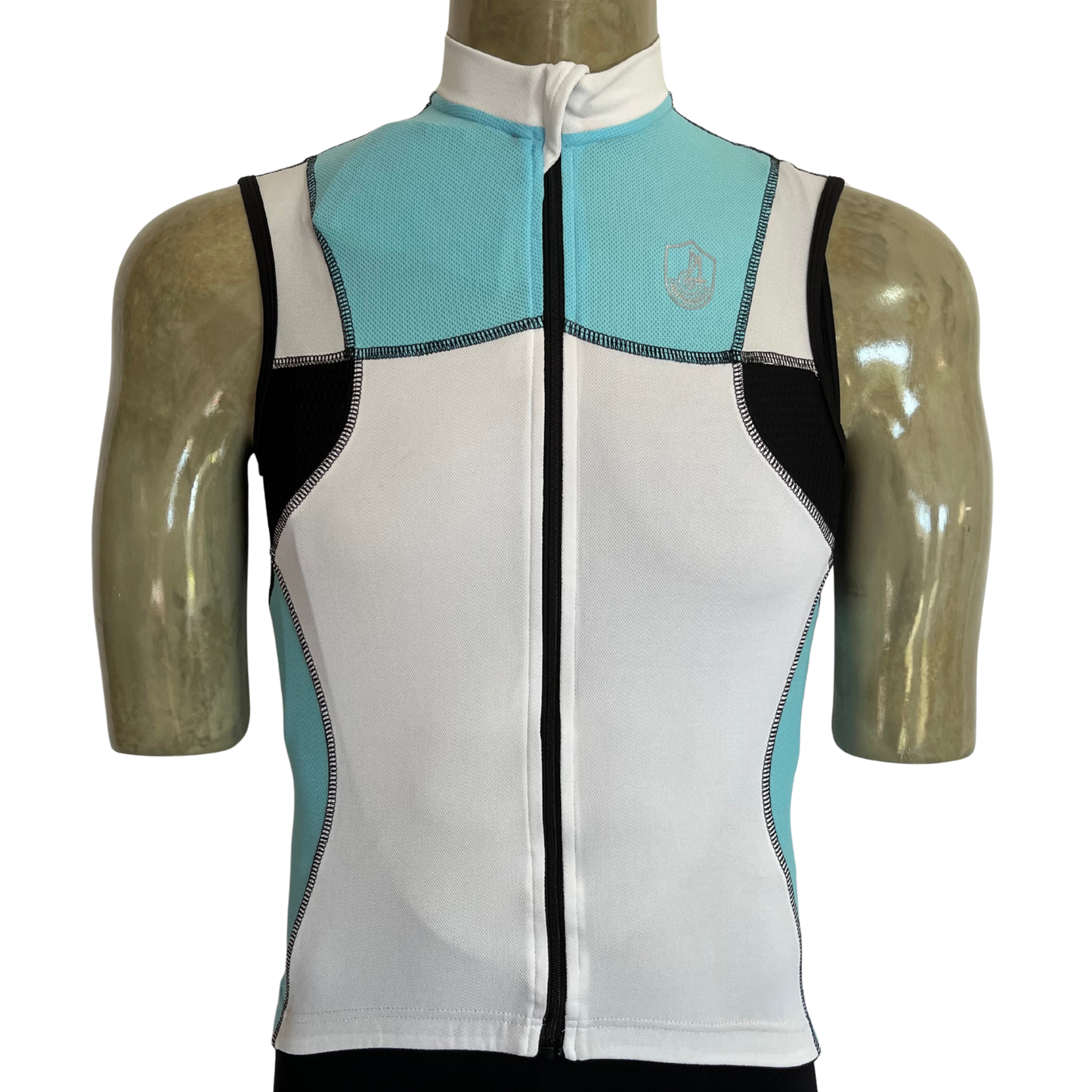 Campagnolo Raytech sleeveless full zip jersey white/blue