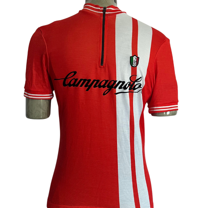 Campagnolo Heritage Flocked Logo half zip jersey red