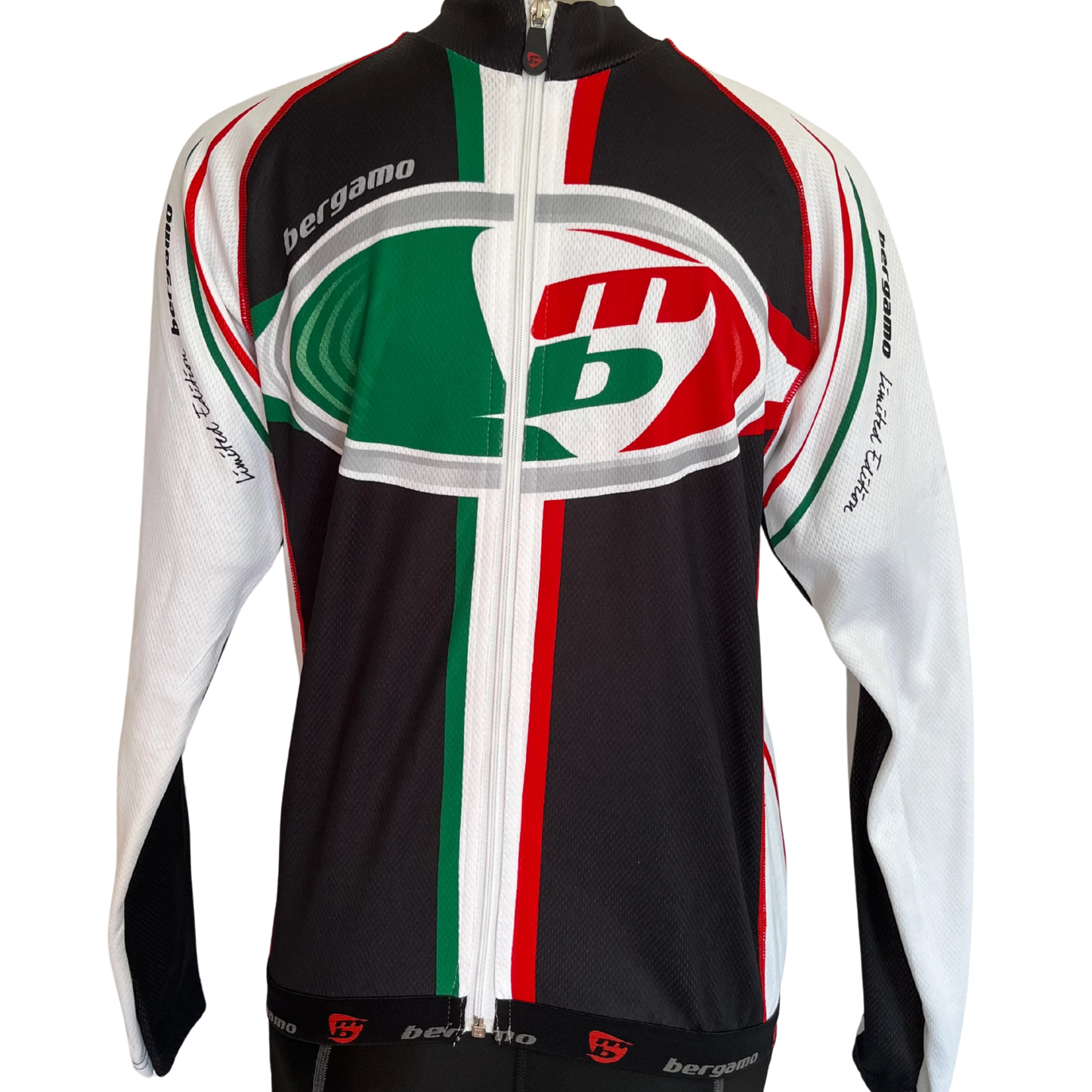 Bergamo Dolomites long sleeve full zip jersey black/white