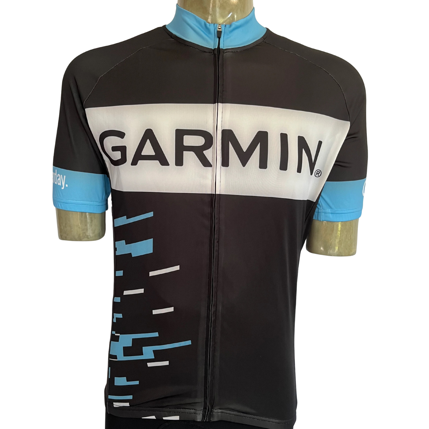 Garmin full zip jersey black/white/blue