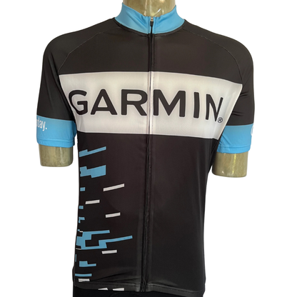 Garmin full zip jersey black/white/blue