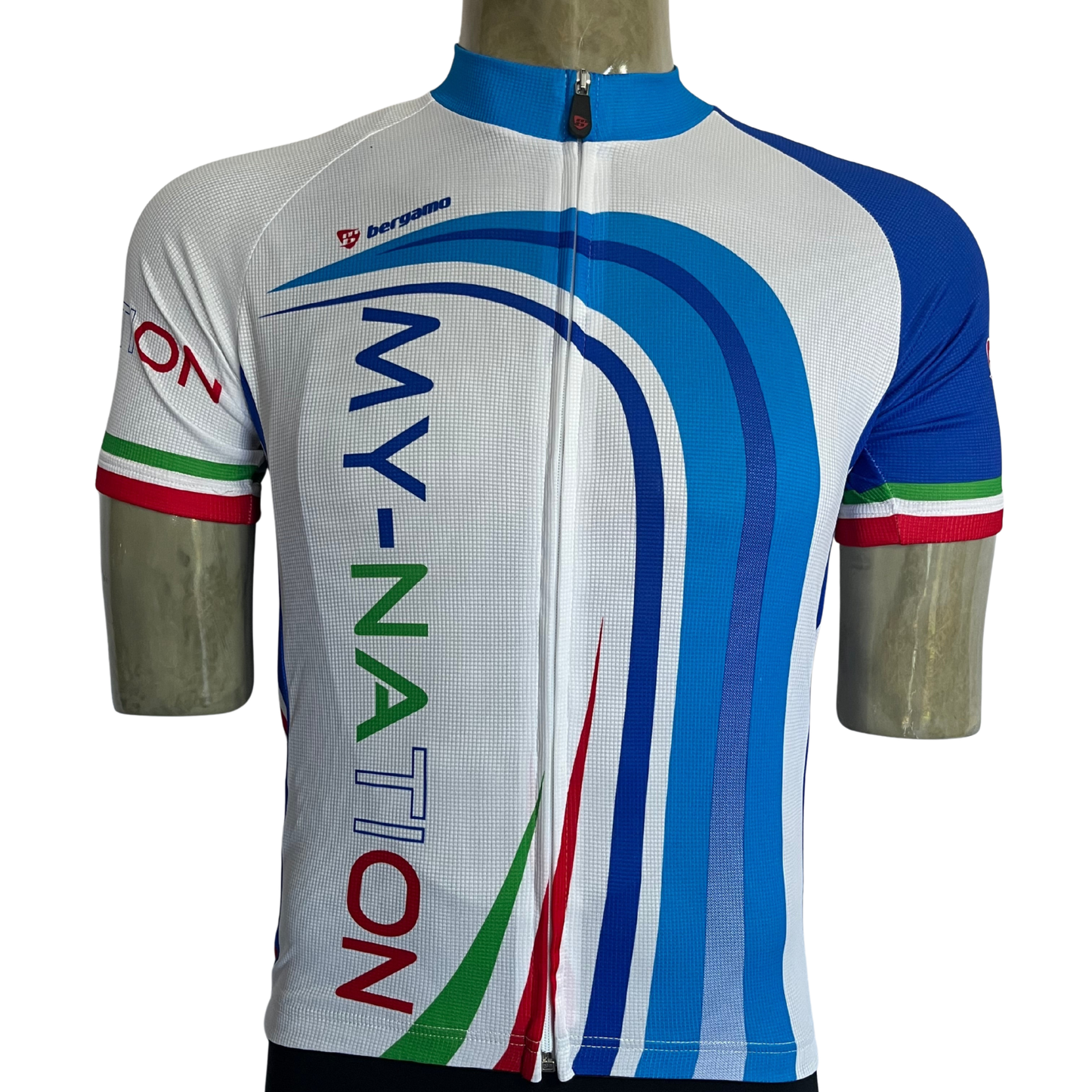 Bergamo My-Nation full zip jersey white/blue