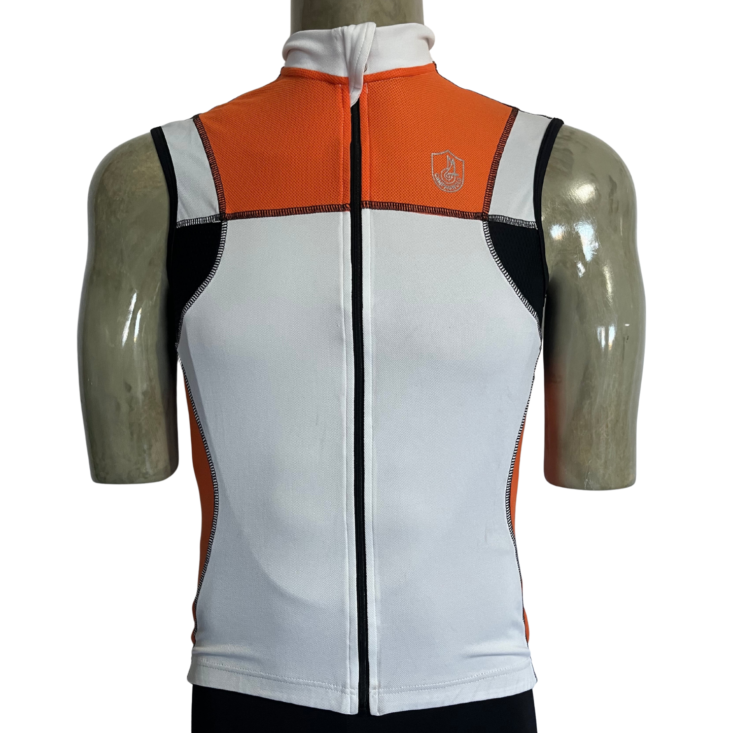 Campagnolo Raytech sleeveless full zip jersey orange/white