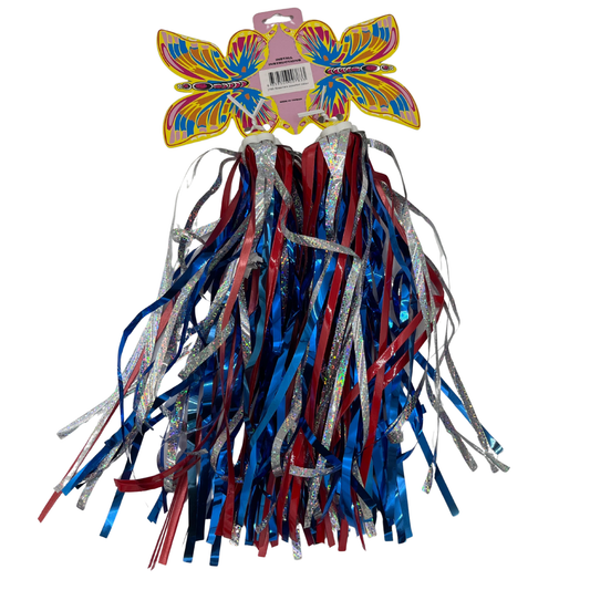 BIKE STREAMERS BUTTERFLY SILVER Red BLUE