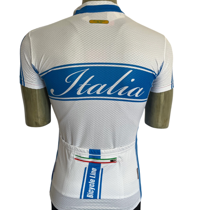 Bicycle Line Italia full zip jersey white/blue
