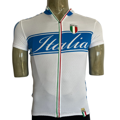 Bicycle Line Italia full zip jersey white/blue