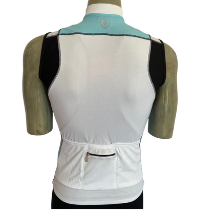Campagnolo Raytech sleeveless full zip jersey white/blue