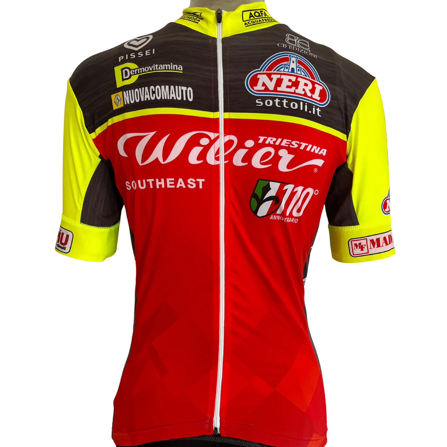 Pissei Wilier South East full zip jersey red/fluoro