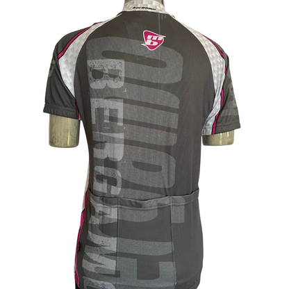 Bergamo Manica Corta full zip jersey grey/pink