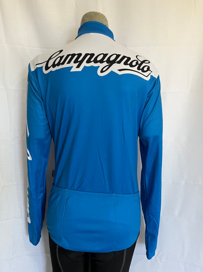 Campagnolo Rising Wheel long sleeve1/4 zip  jersey white/blue