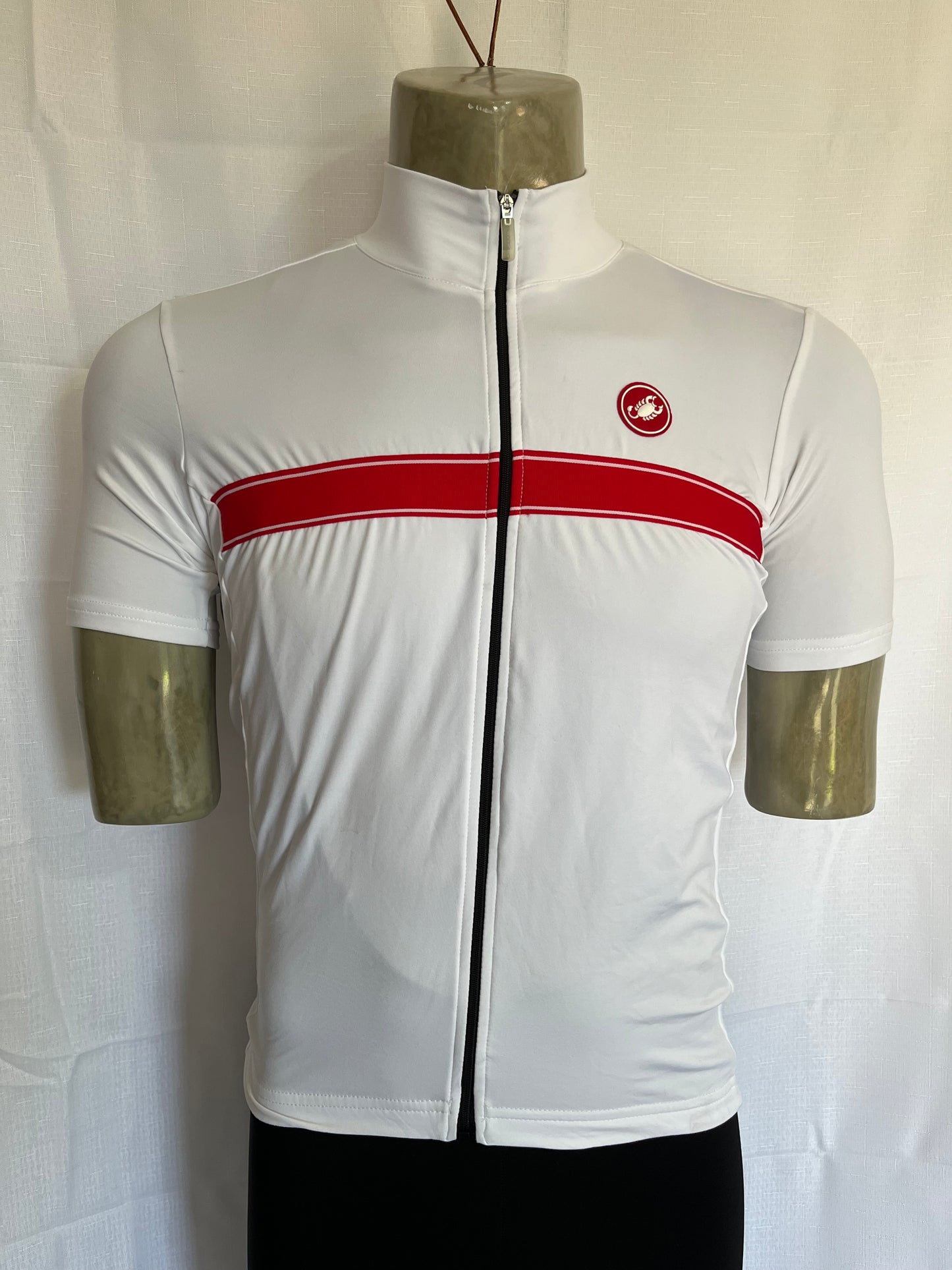 Castelli full zip jersey white/red