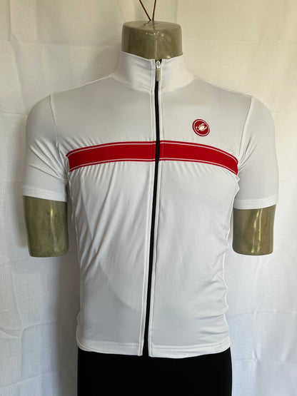 Castelli full zip jersey white/red