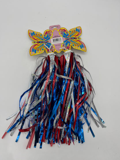 BIKE STREAMERS BUTTERFLY SILVER Red BLUE