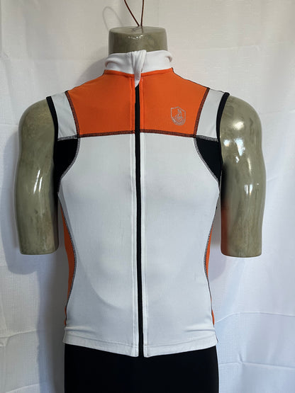 Campagnolo Raytech sleeveless full zip jersey orange/white