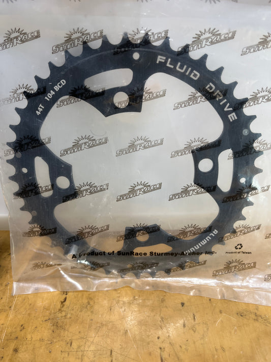 SUNRACE Chain Ring 44T x 104 BCD for 8/9 Speed. Alloy Black