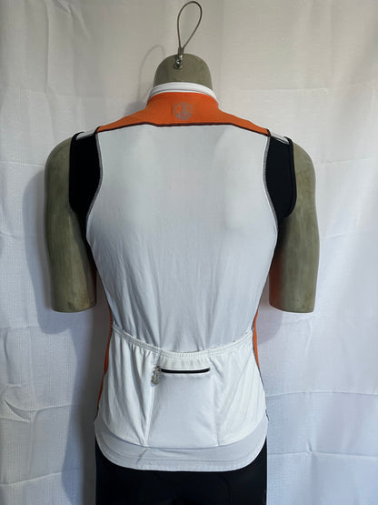 Campagnolo Raytech sleeveless full zip jersey orange/white