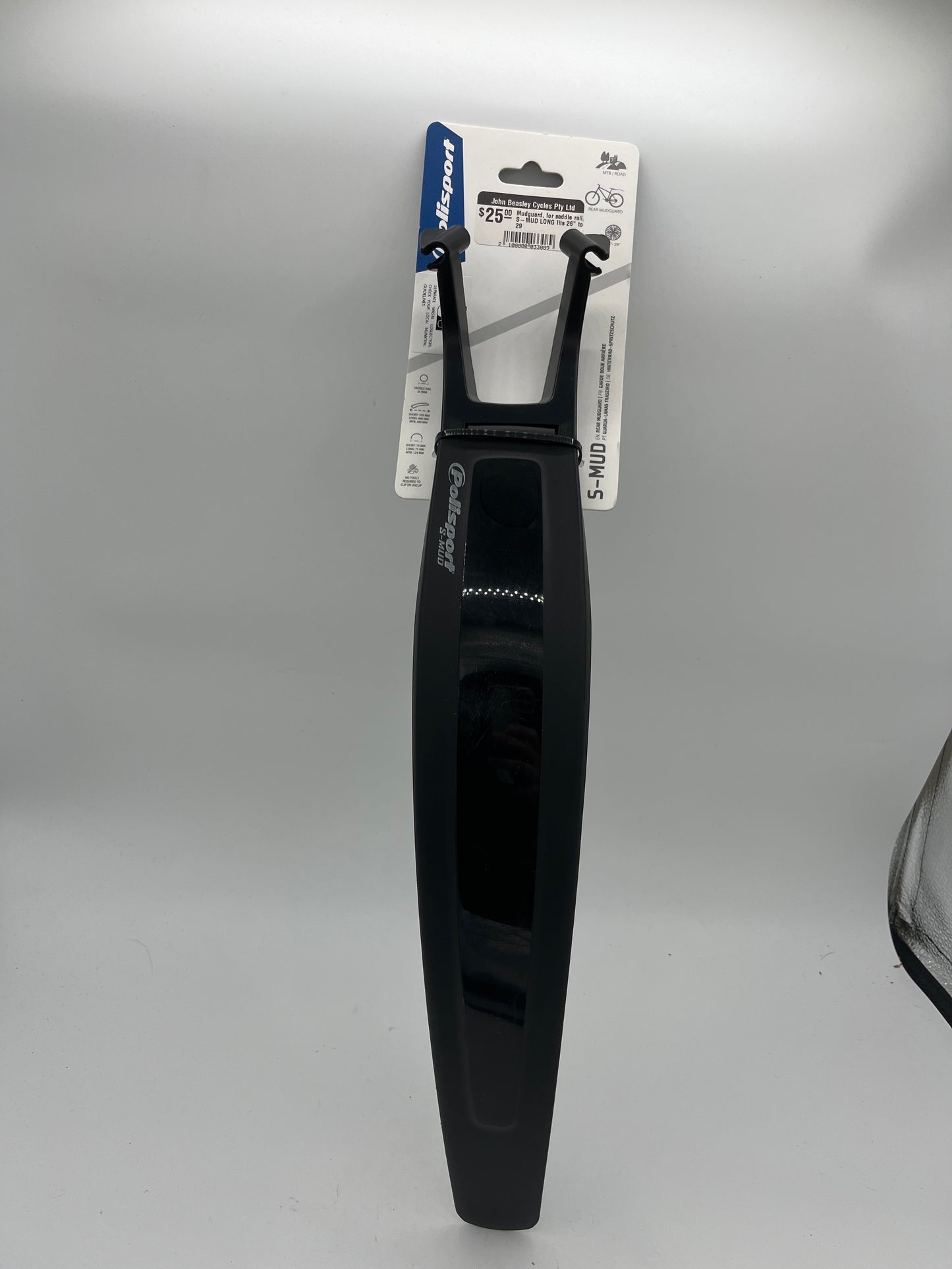 POLISPORT REAR MUDGUARD  FOR SADDLE RAIL FITS 26”-29”