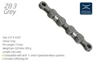 KMC Z8.3 6-8 SPEED 116L GREY