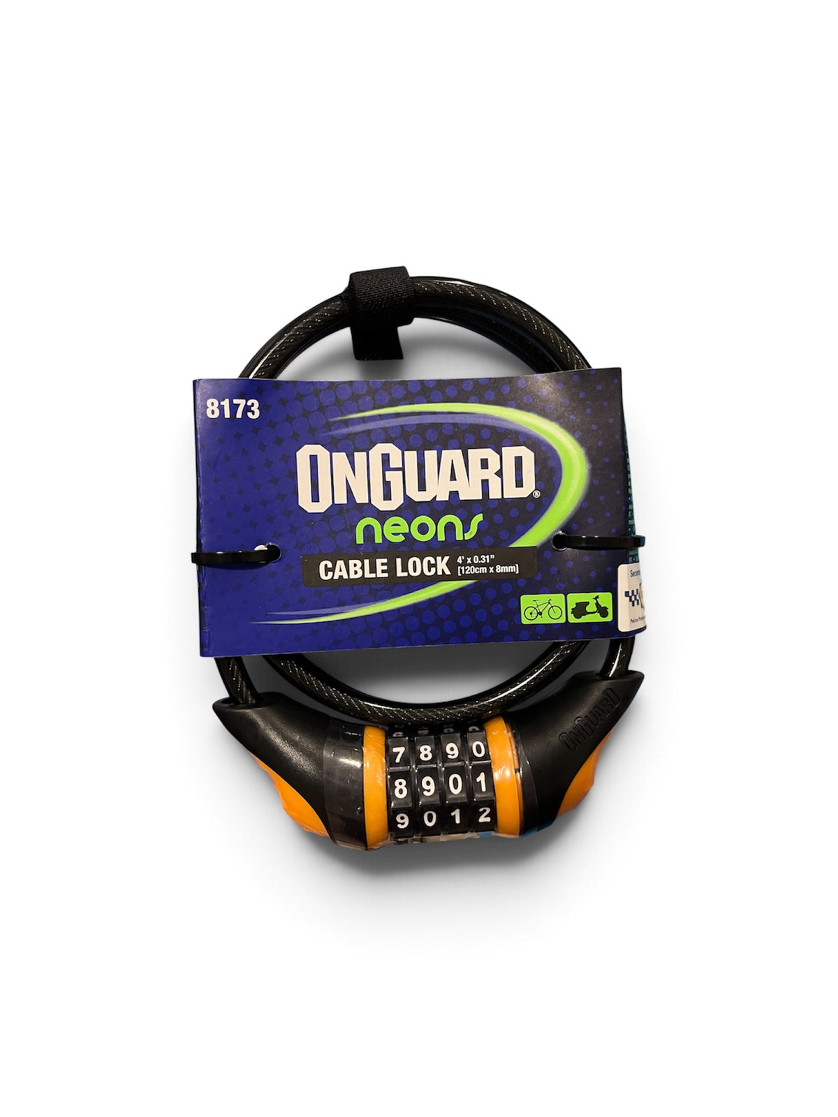 ONGUARD NEON COMBO CABLE LOCK |120cm-8mm