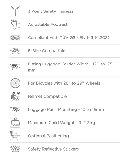 POLISPORT Joy Baby Seat | Rack Mounting