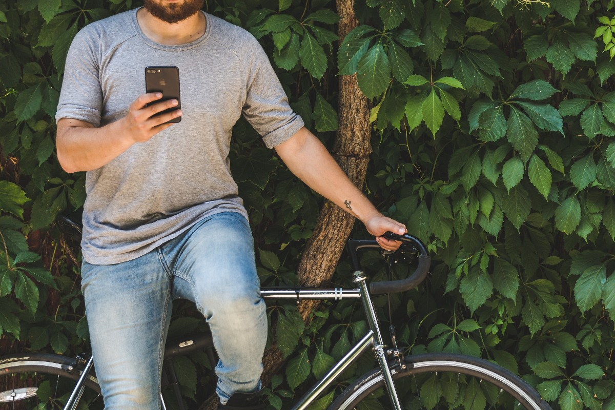 SEARCHING FOR NEW BIKE ON THE PHONE