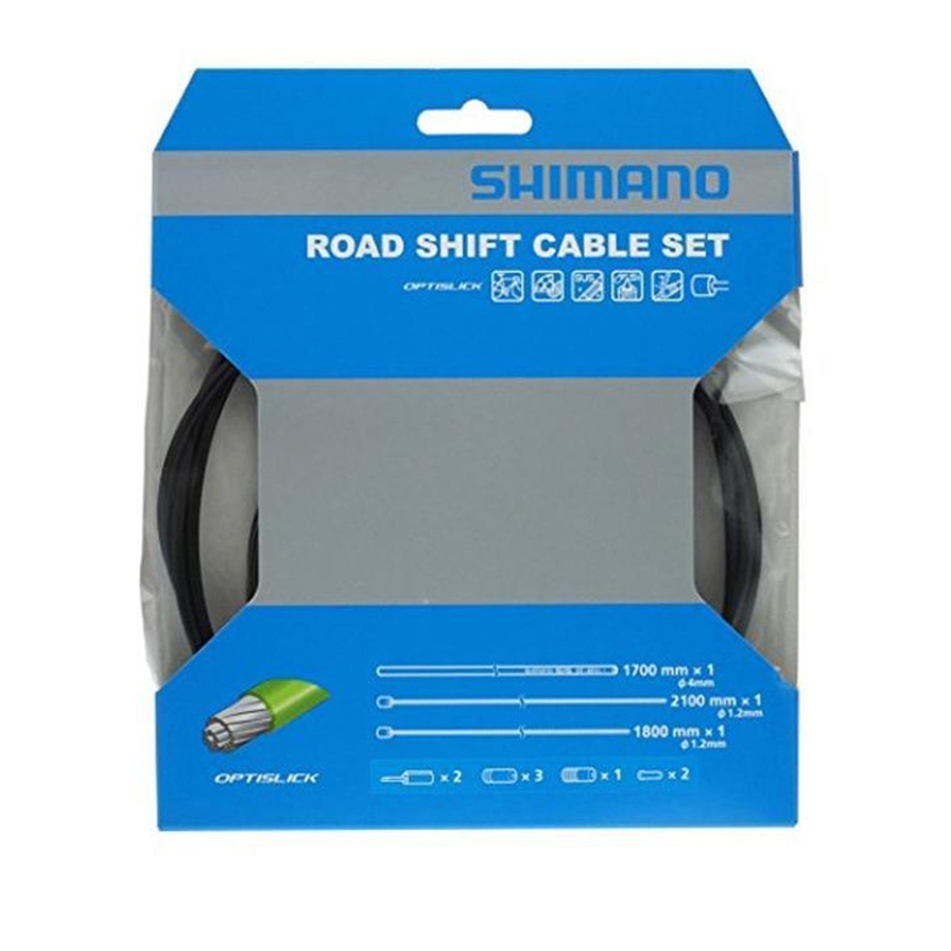 Shimano road shift cable set packaging on a white background
